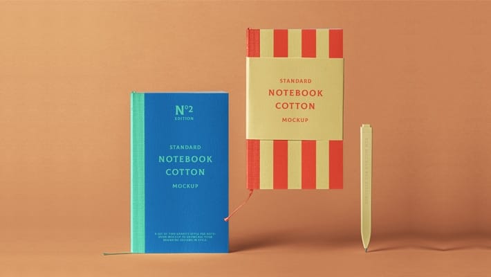 Cotton PSD Notebook Mockup