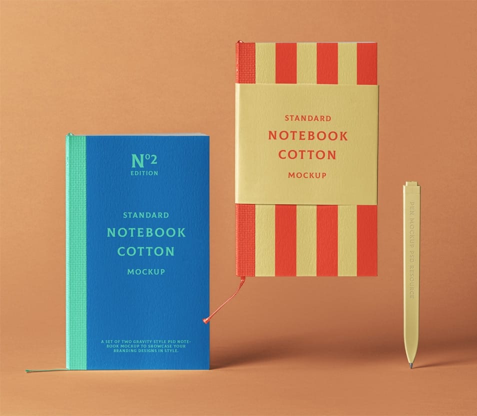 Cotton PSD Notebook Mockup