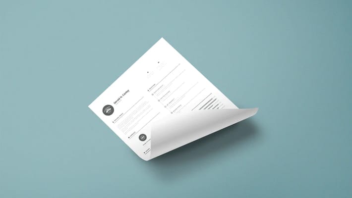 Curled A4 Paper Mock-up