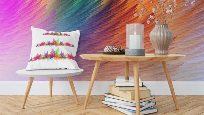 Dinning Room Wall n Pillow Design Mockup