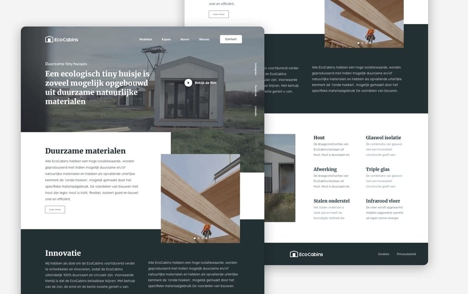 EcoCabins Landing Page Template