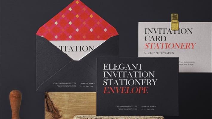 Elegant PSD Invitation Mockup Set