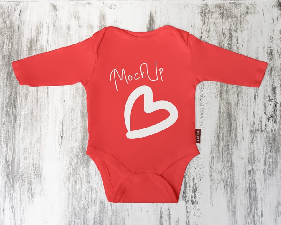 Free Baby Bodysuit Mockup in PSD