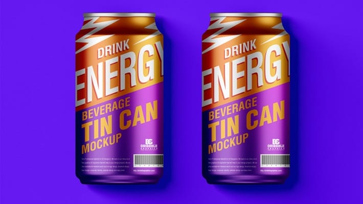 Free Beverage Tin Cans Mockup