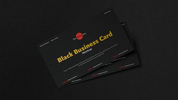 Free Black Business Card Mockup