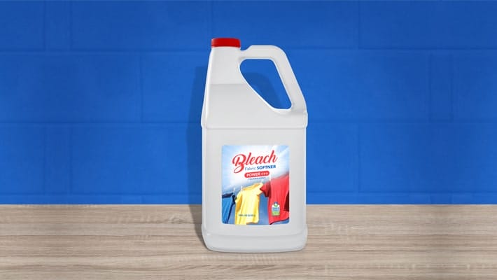 Free Bleach / Fabric Softener White Plastic Bottle Mockup PSD