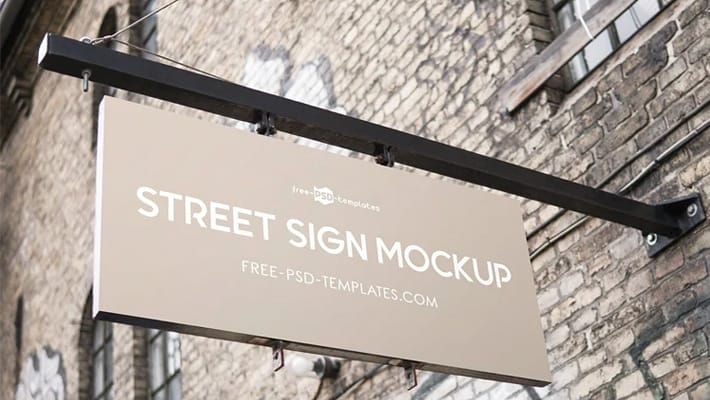 Free Cafe / Bar / Restaurant Signboard MockUps