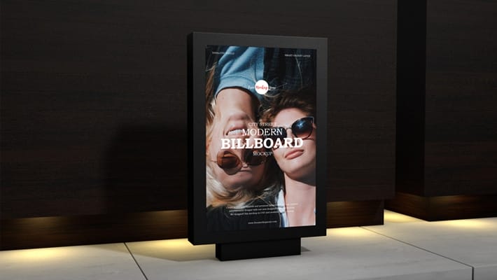 Free City Street Modern Billboard Mockup