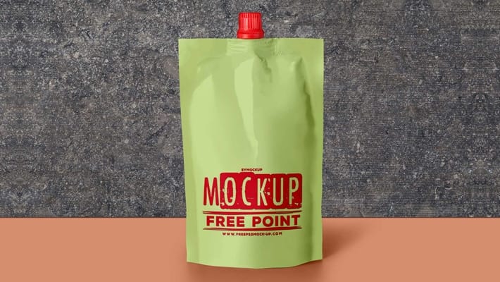 Free Download Spout Pouch PSD Label Mockup