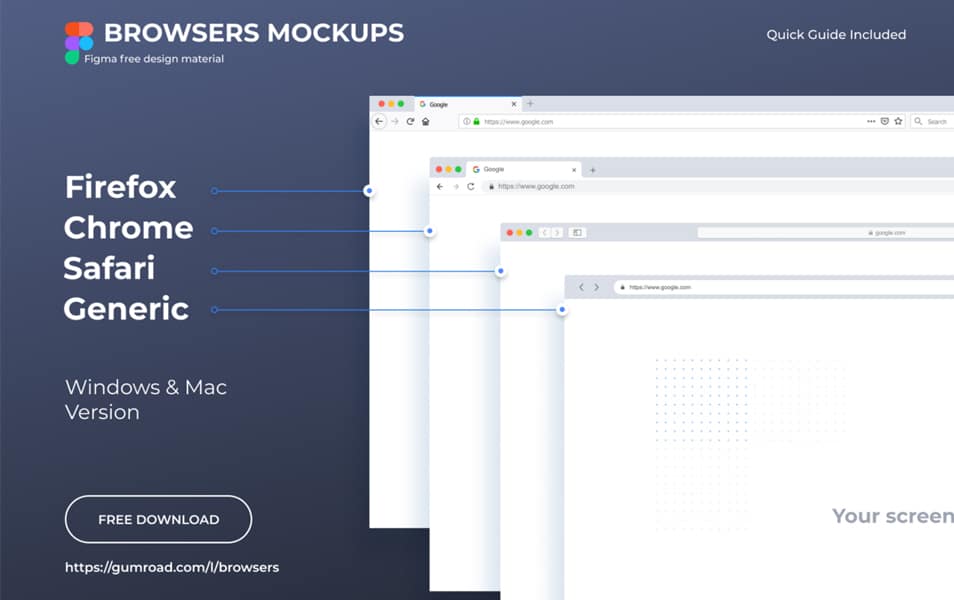 Free Figma Browsers Mockups
