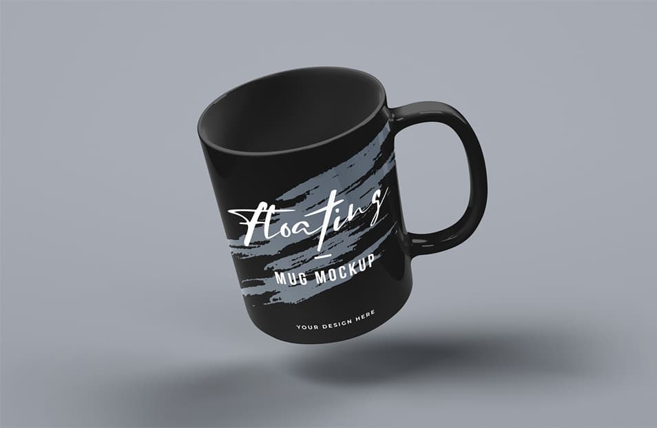 Free Floating Mug Mockup