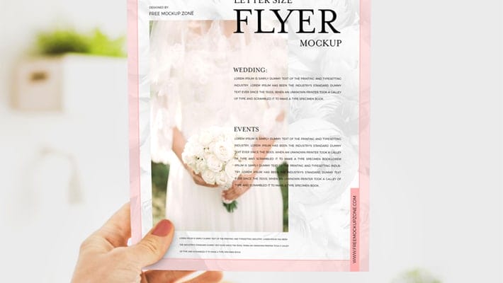 Free Girl Showing Letter Size Flyer Mockup