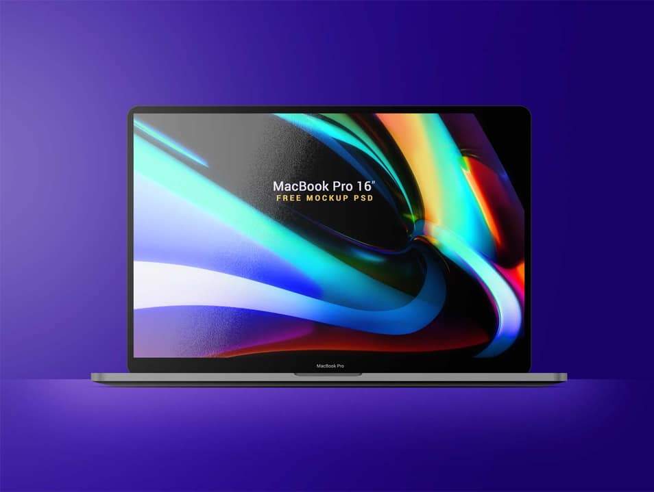 Free MacBook Pro 16 inch Mockup PSD