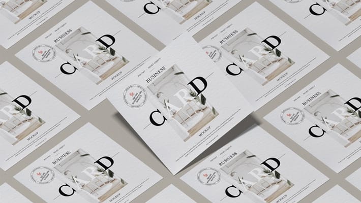 Free Modern Brand Square Business Card Mockup