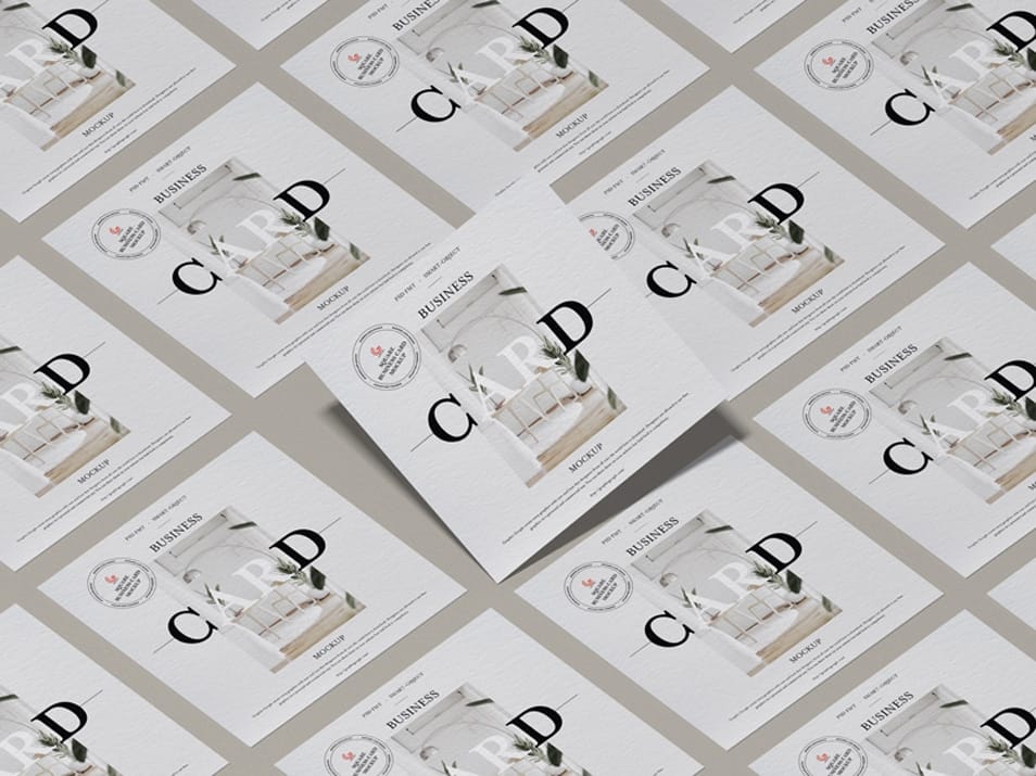 Free Modern Brand Square Business Card Mockup