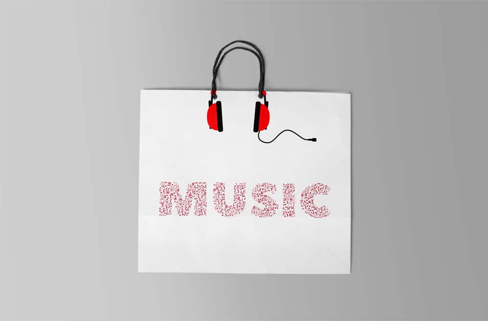 Free Music Shopping Bag Mockup