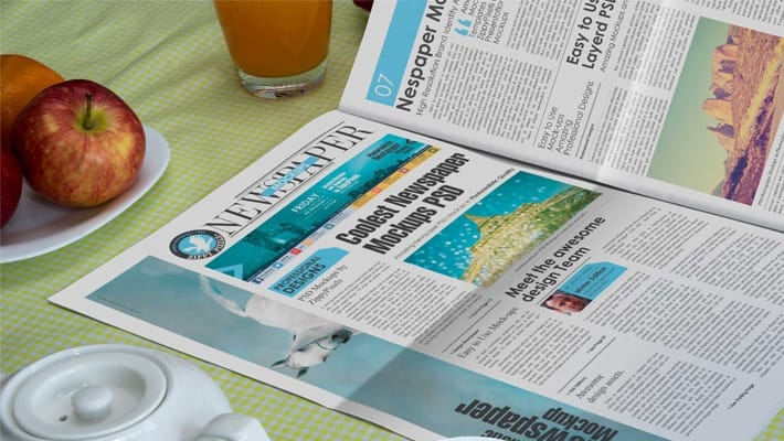 Free Newspaper Black Coffee Mockup