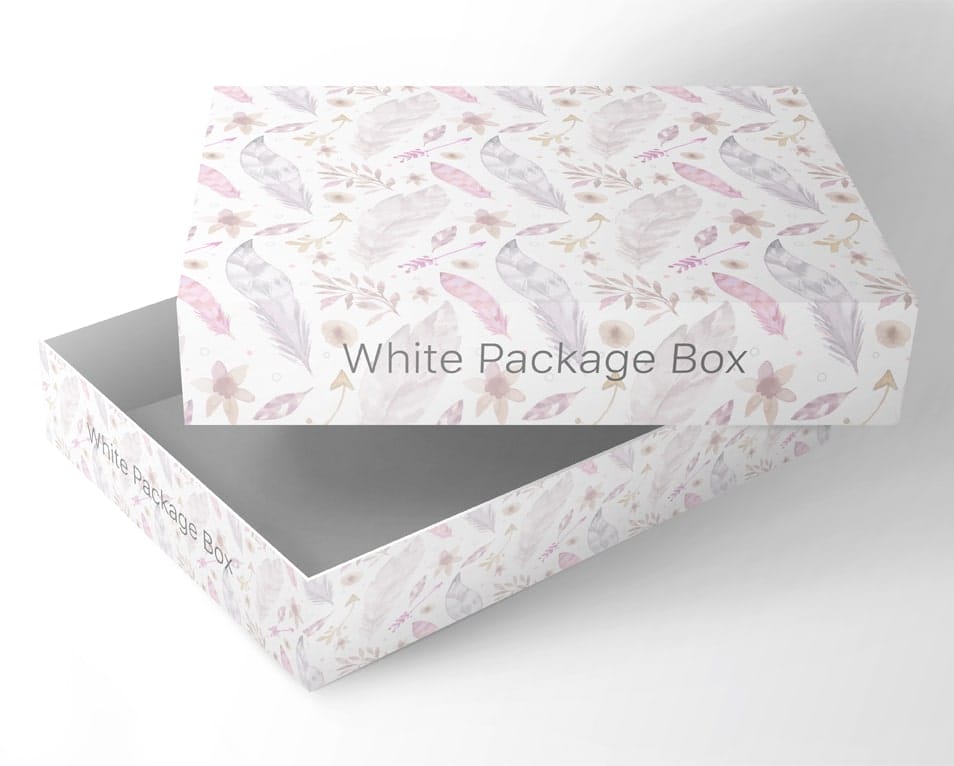 Free PSD Packaging Box Mockup in White Color