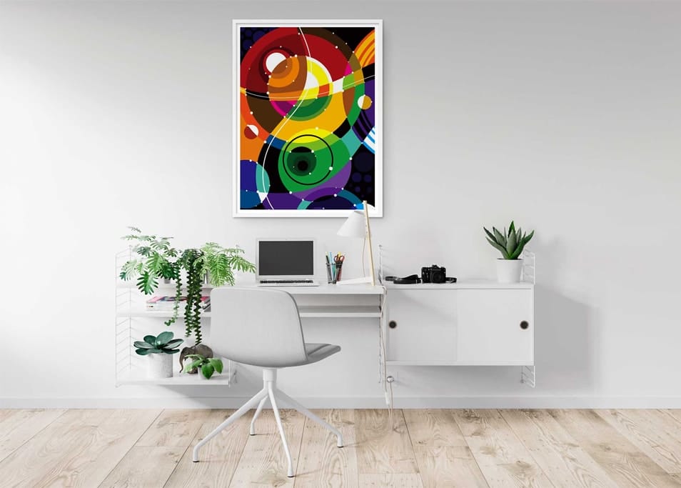 Free PSD Study Room Wall Poster Mockup