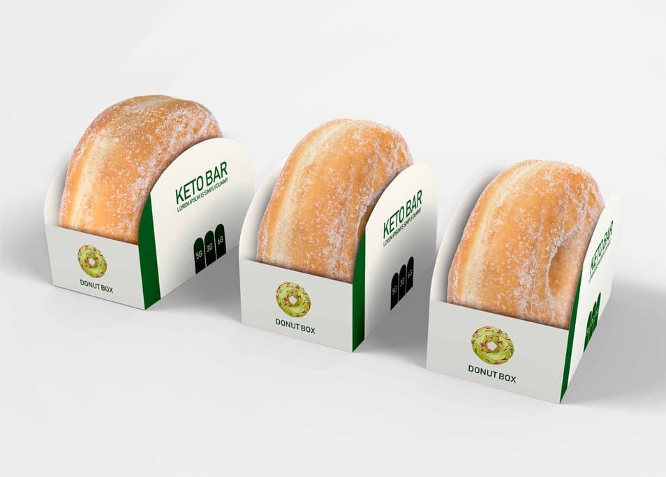 Free Paper Donut Box Packaging Mock Up