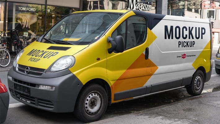 Free Pickup Mock-up in PSD