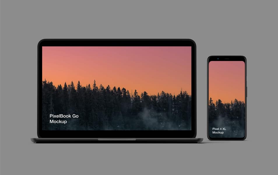 Free Pixel 4 and PixelBook Go Mockup