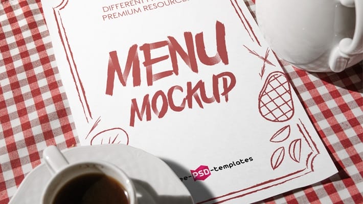 Free Restaurant Menu Mock-up in PSD