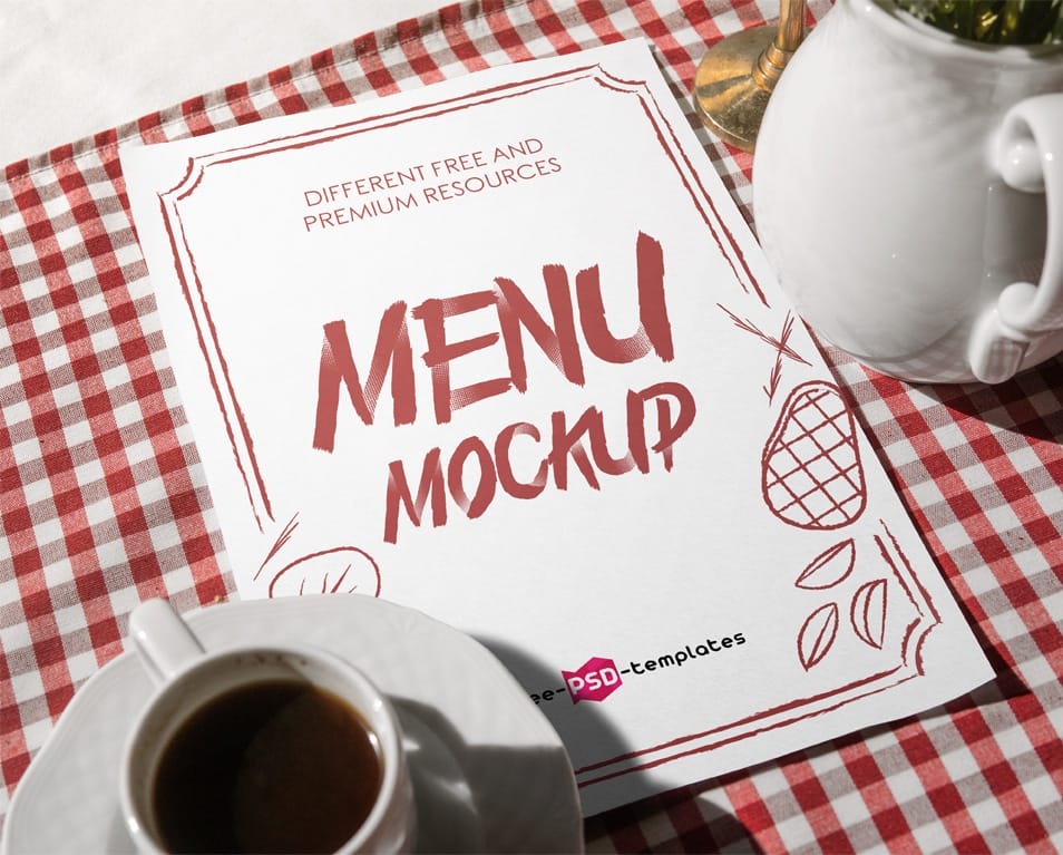 Free Restaurant Menu Mock-up in PSD