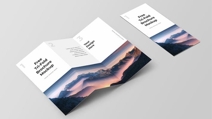 Free Trifold Brochure Mockup