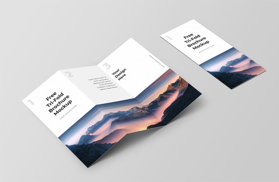 Free Trifold Brochure Mockup