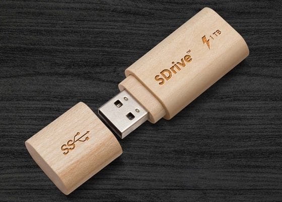 Free Wooden USB Pen Drive Mockup PSD