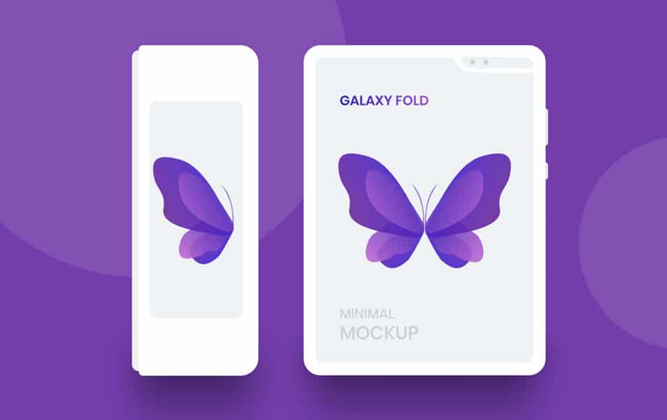 Galaxy Fold White Minimal Mockup