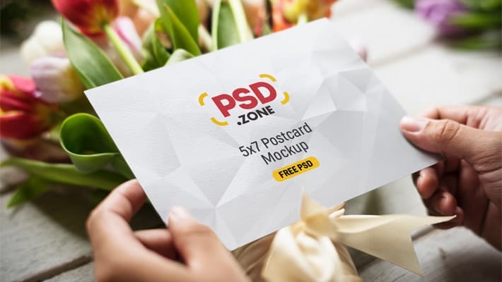 5×7 Greeting Card and Postcard Mockup