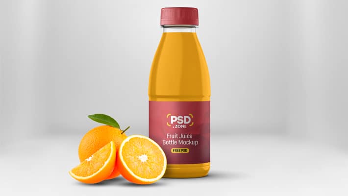 Juice Bottle Label Mockup PSD
