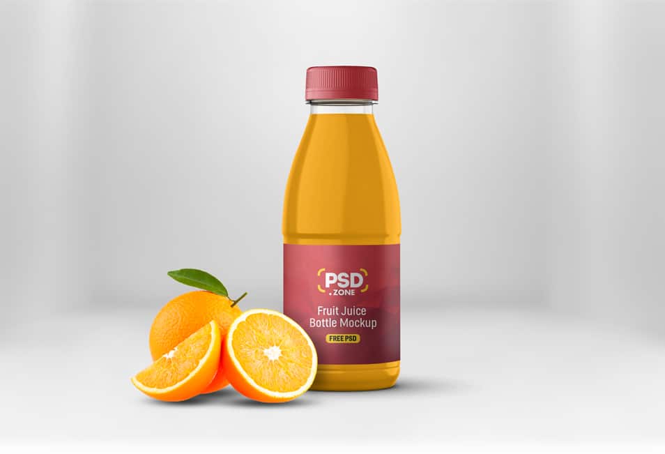 Juice Bottle Label Mockup PSD