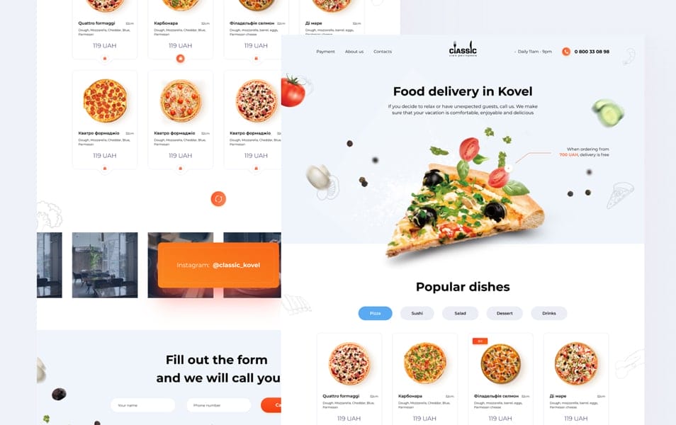 Landing Food Delivery Template