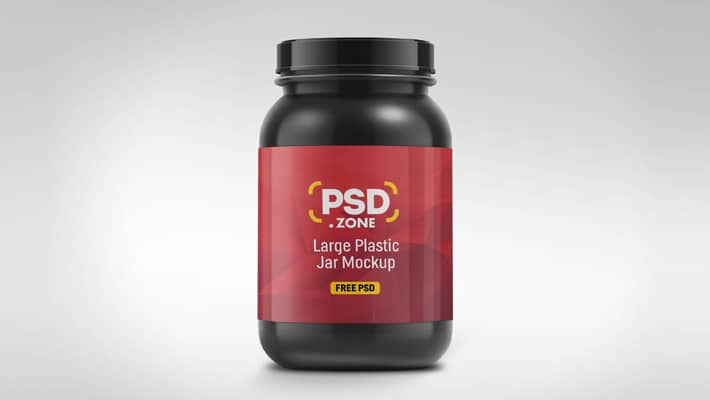 Large Plastic Jar Mockup PSD
