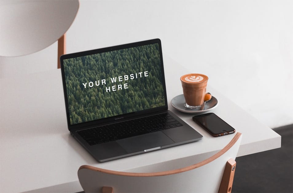MacBook on Table Mockup