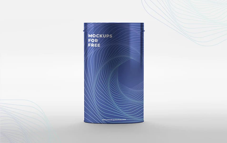 Metal Cylinder Box Mockup