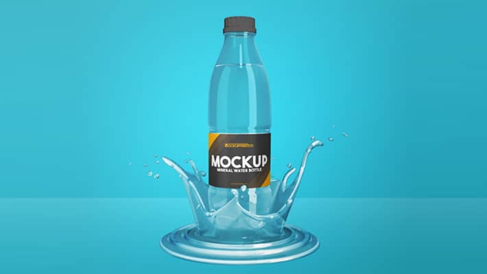 Mineral Water Bottle Free PSD Mockup