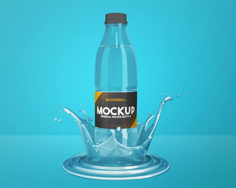 Mineral Water Bottle Free PSD Mockup