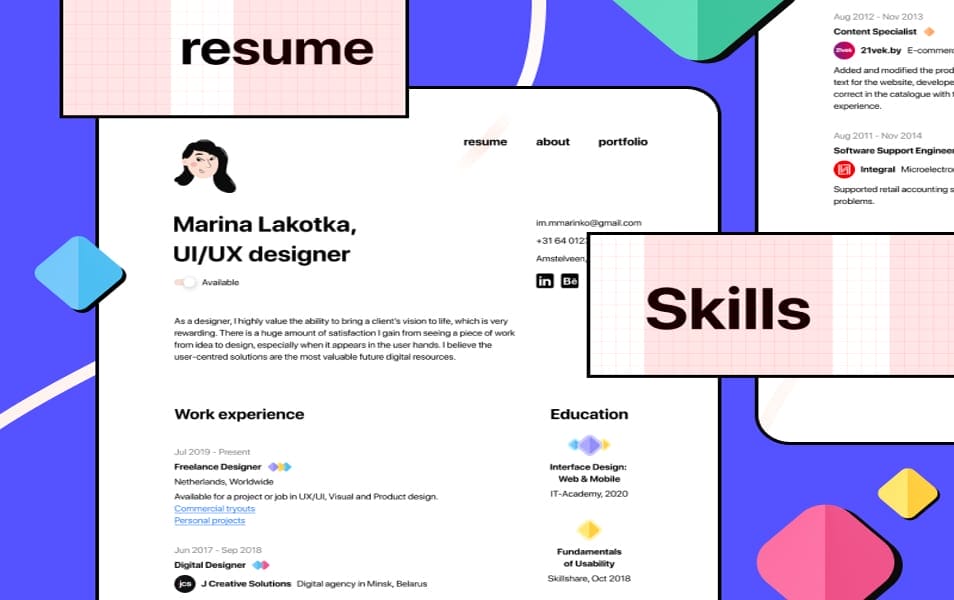 Minimal Figma CV/Resume Freebie