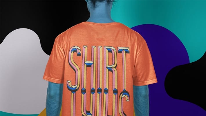 PSD T-shirt Man Mockup Scene