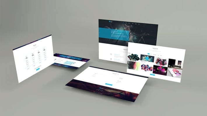 Perspective Web Screens PSD Mockup