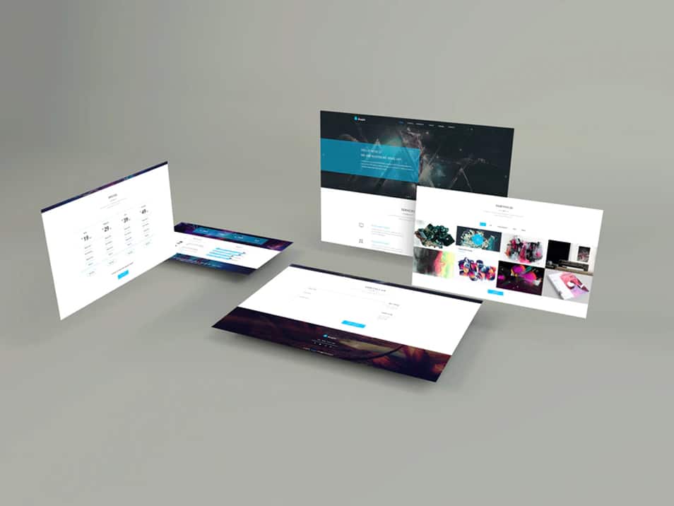 Perspective Web Screens PSD Mockup