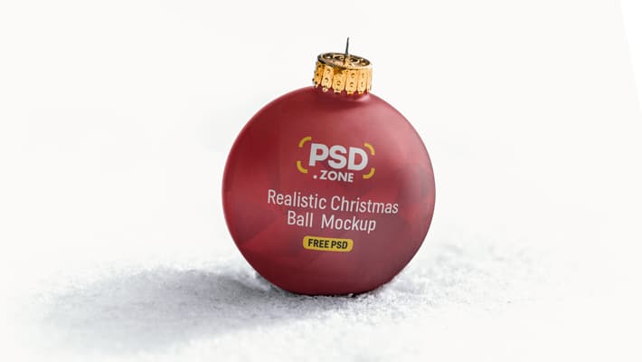 Realistic Christmas Ball Mockup PSD