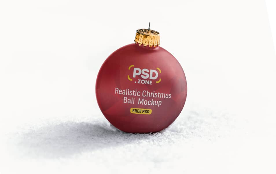 Realistic Christmas Ball Mockup PSD
