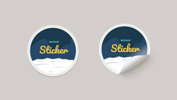 Round Paper Stickers Mock-up