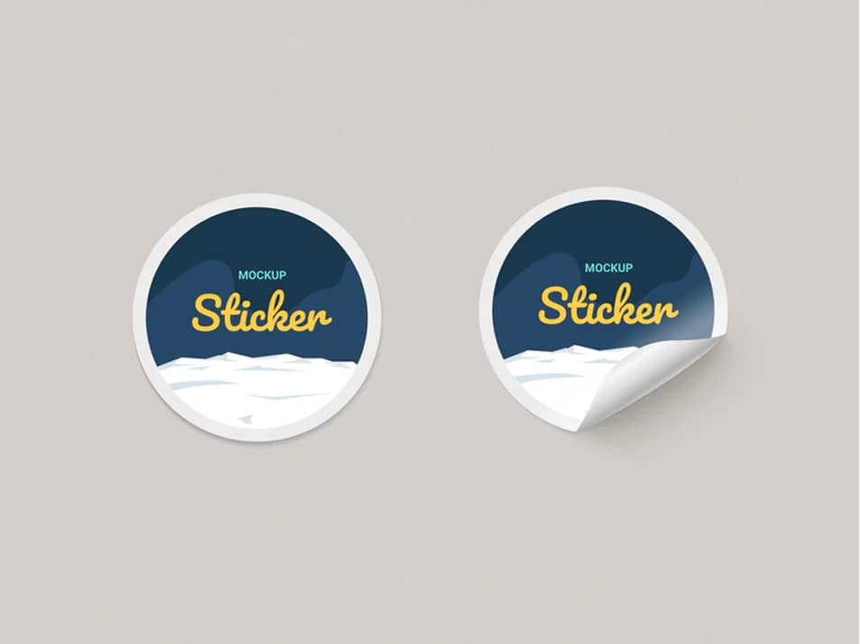 Round Paper Stickers Mock-up