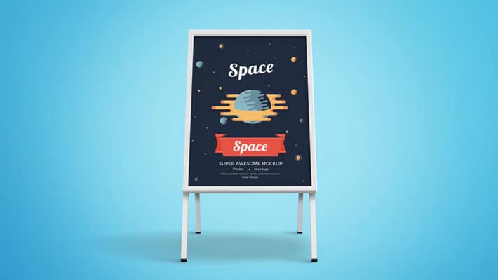 Sidewalk Sandwich Board Mockup